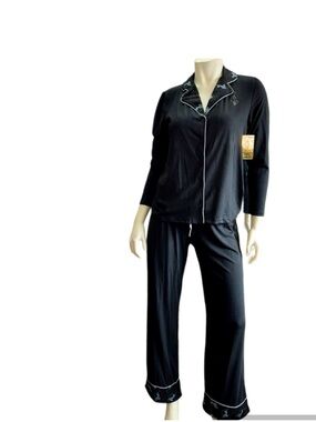 Baby Phat Black Pajama Set with White Piping